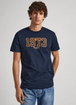 Men Pepe Jeans 1973 Logo Print T-Shirt