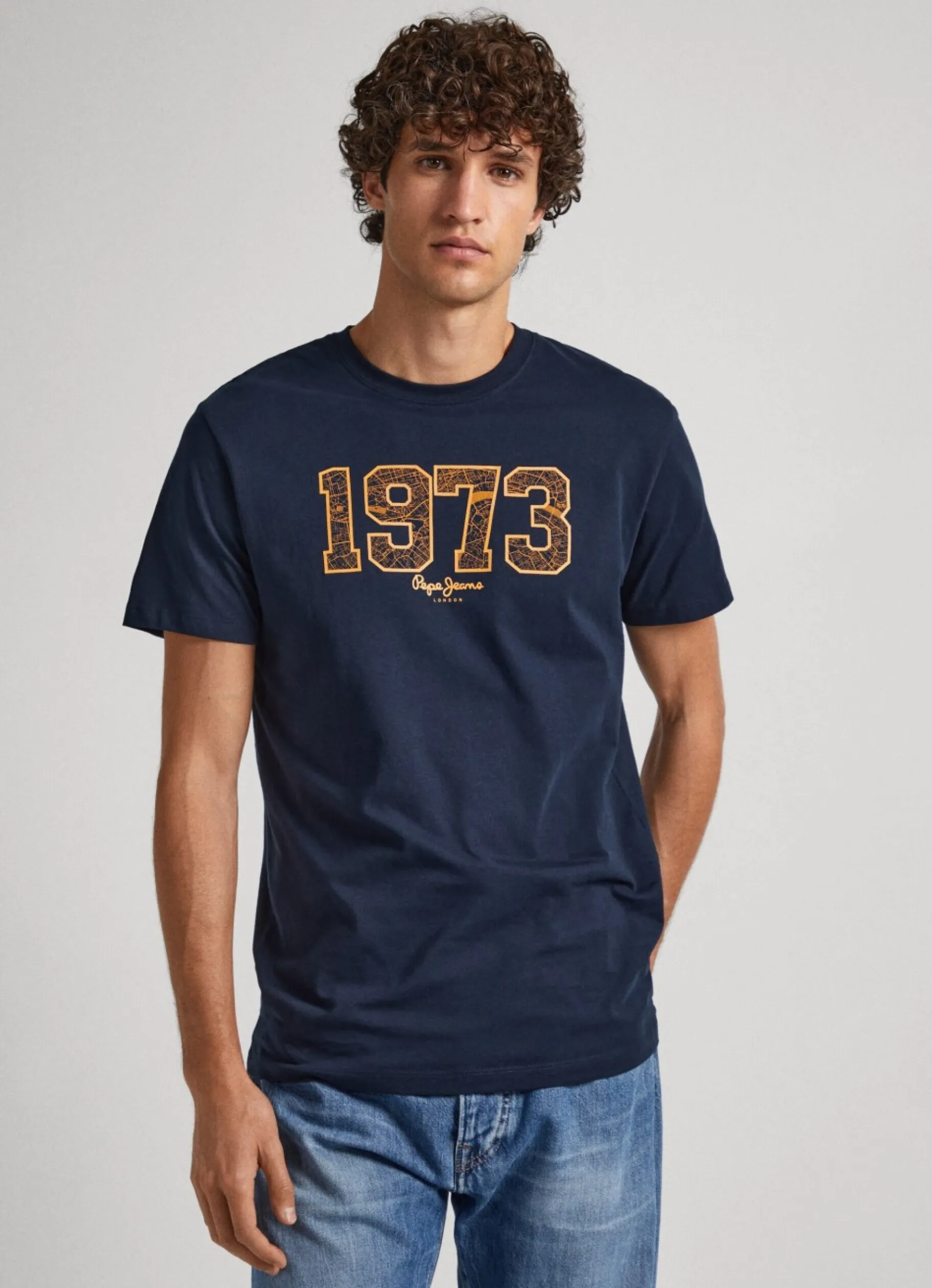Men Pepe Jeans 1973 Logo Print T-Shirt