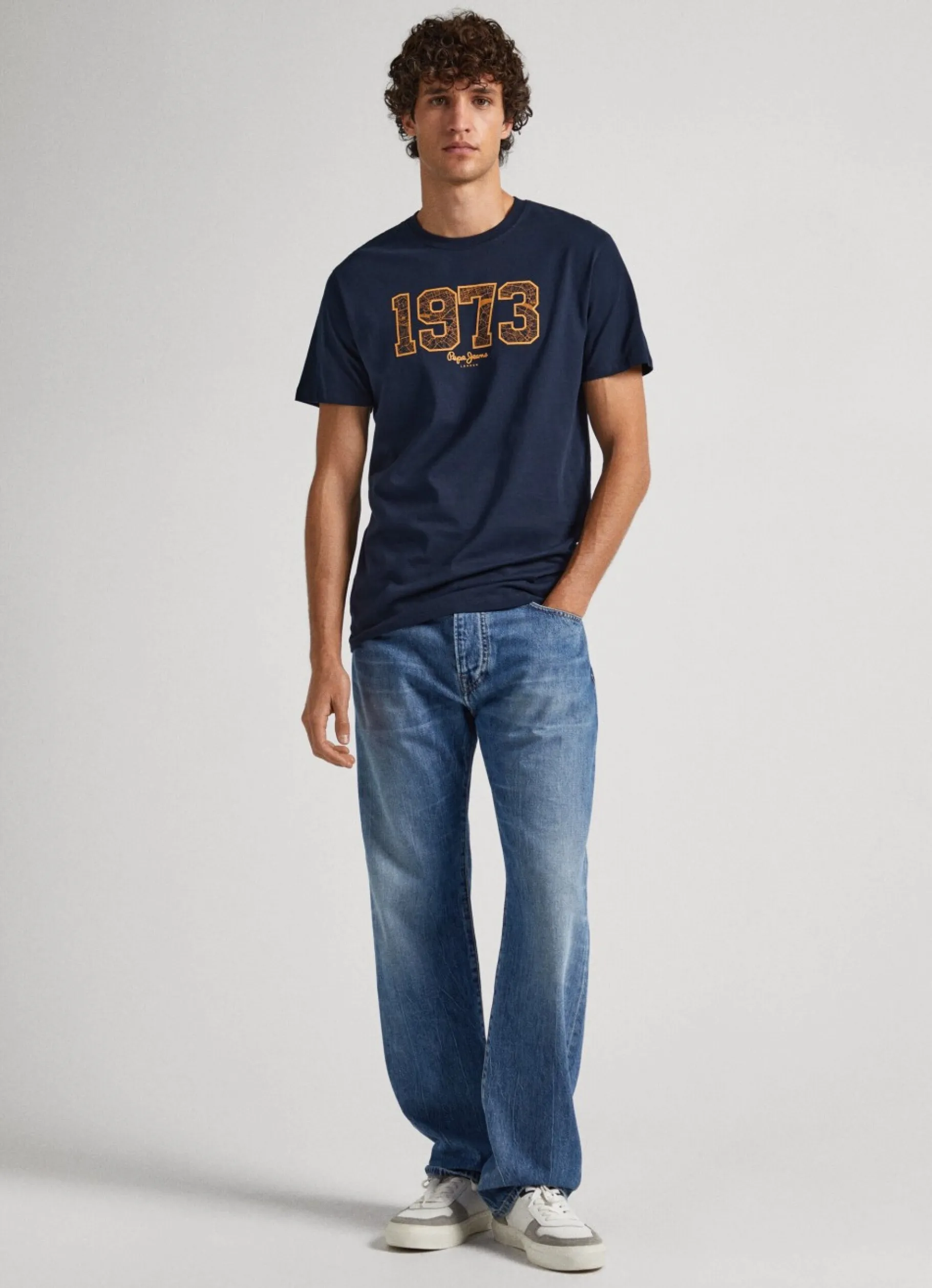 Men Pepe Jeans 1973 Logo Print T-Shirt