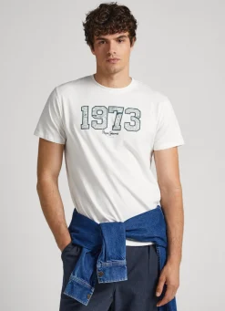 Men Pepe Jeans 1973 Logo Print T-Shirt