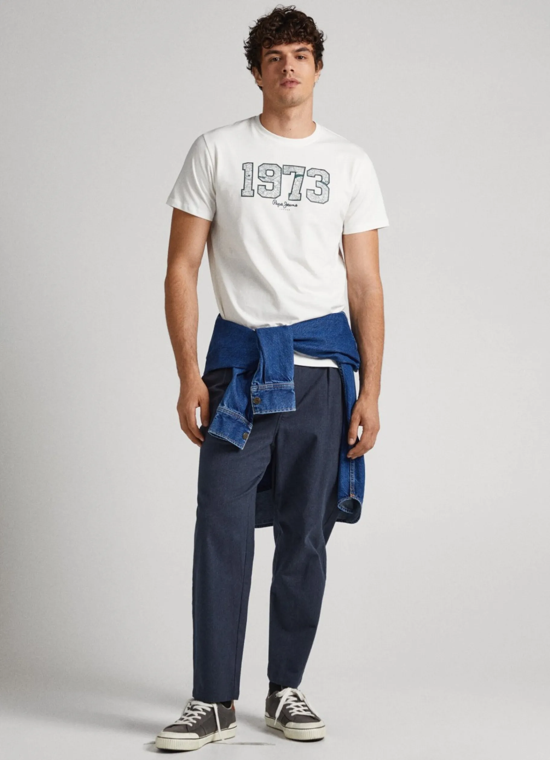 Men Pepe Jeans 1973 Logo Print T-Shirt
