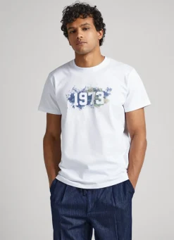 Men Pepe Jeans 1973 Printed Logo T-Shirt