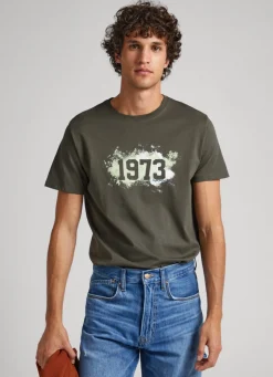 Men Pepe Jeans 1973 Printed Logo T-Shirt