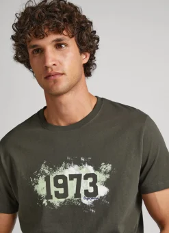 Men Pepe Jeans 1973 Printed Logo T-Shirt