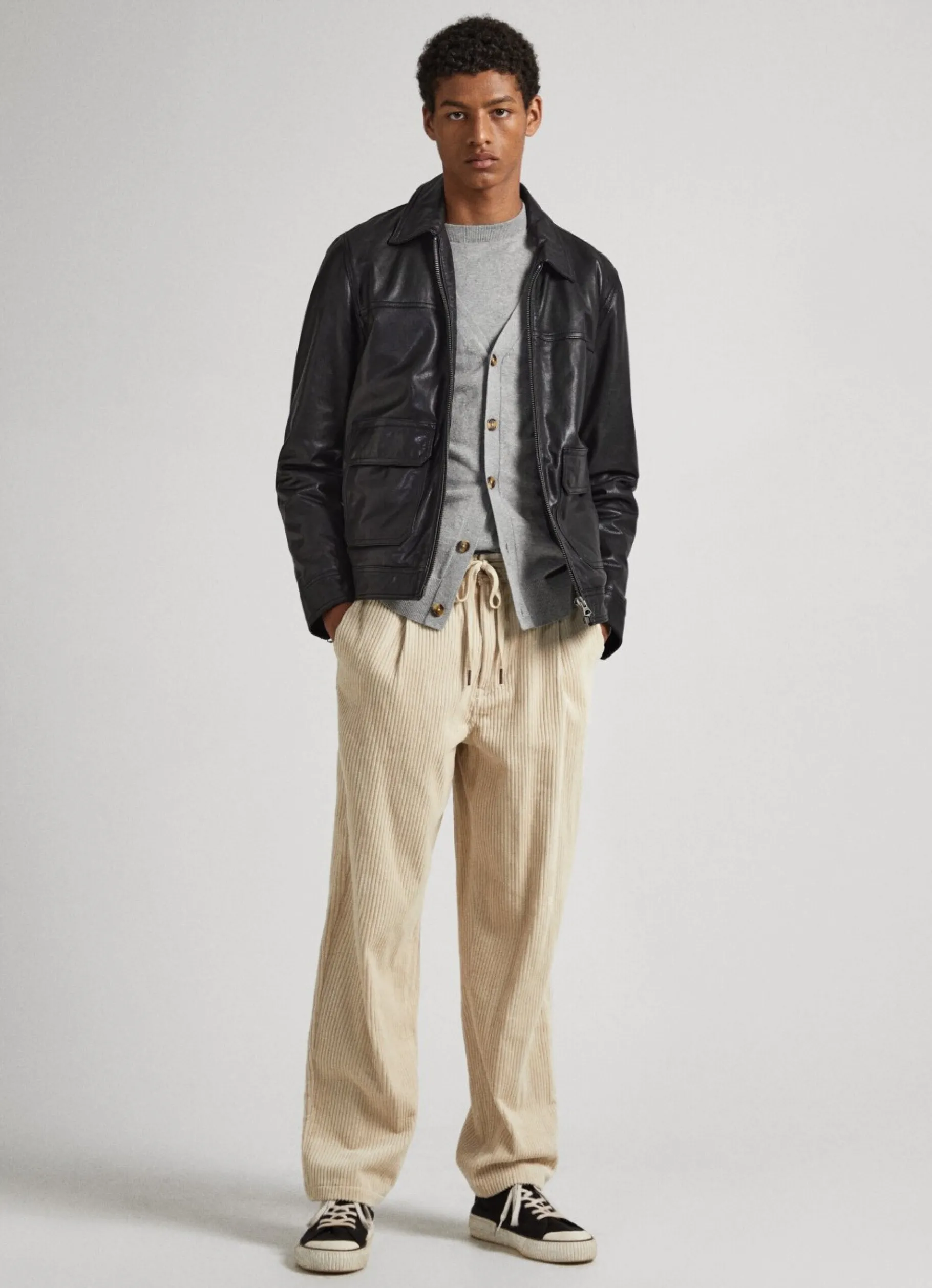 Men Pepe Jeans Alban Loose Fit Corduroy Trousers