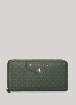 Women Pepe Jeans All-Over Geometric Print Wallet