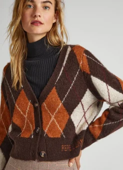 Women Pepe Jeans Argyle Jacquard Cardigan