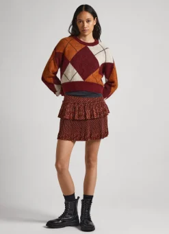 Women Pepe Jeans Argyle Jacquard Knit