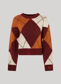 Women Pepe Jeans Argyle Jacquard Knit