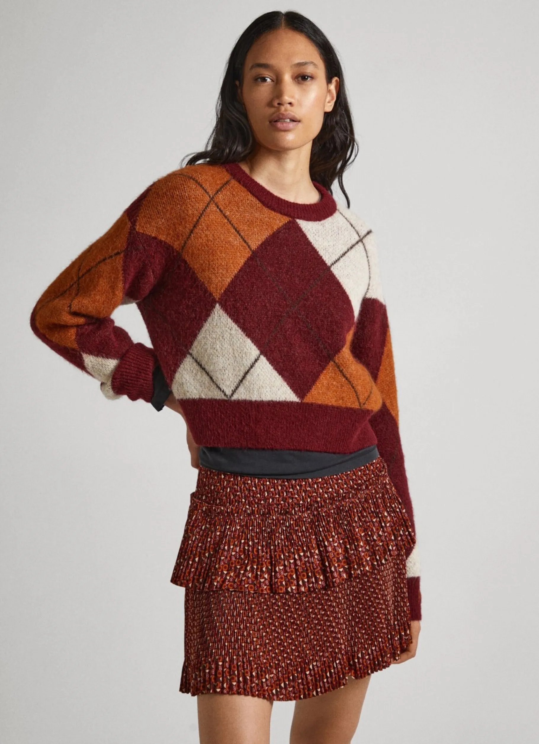 Women Pepe Jeans Argyle Jacquard Knit