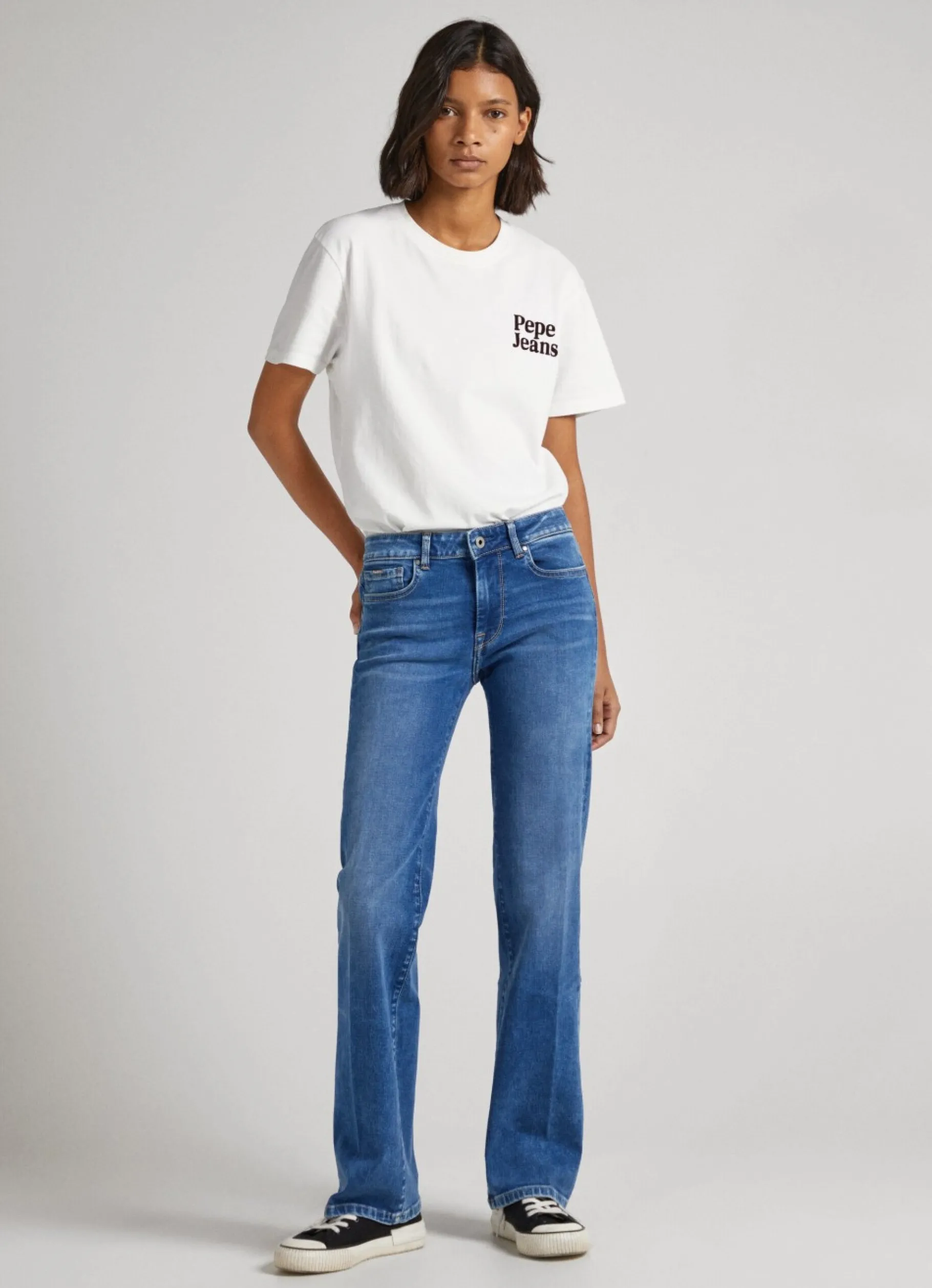 Women Pepe Jeans Aubrey Slim Fit Mid-Rise Jeans