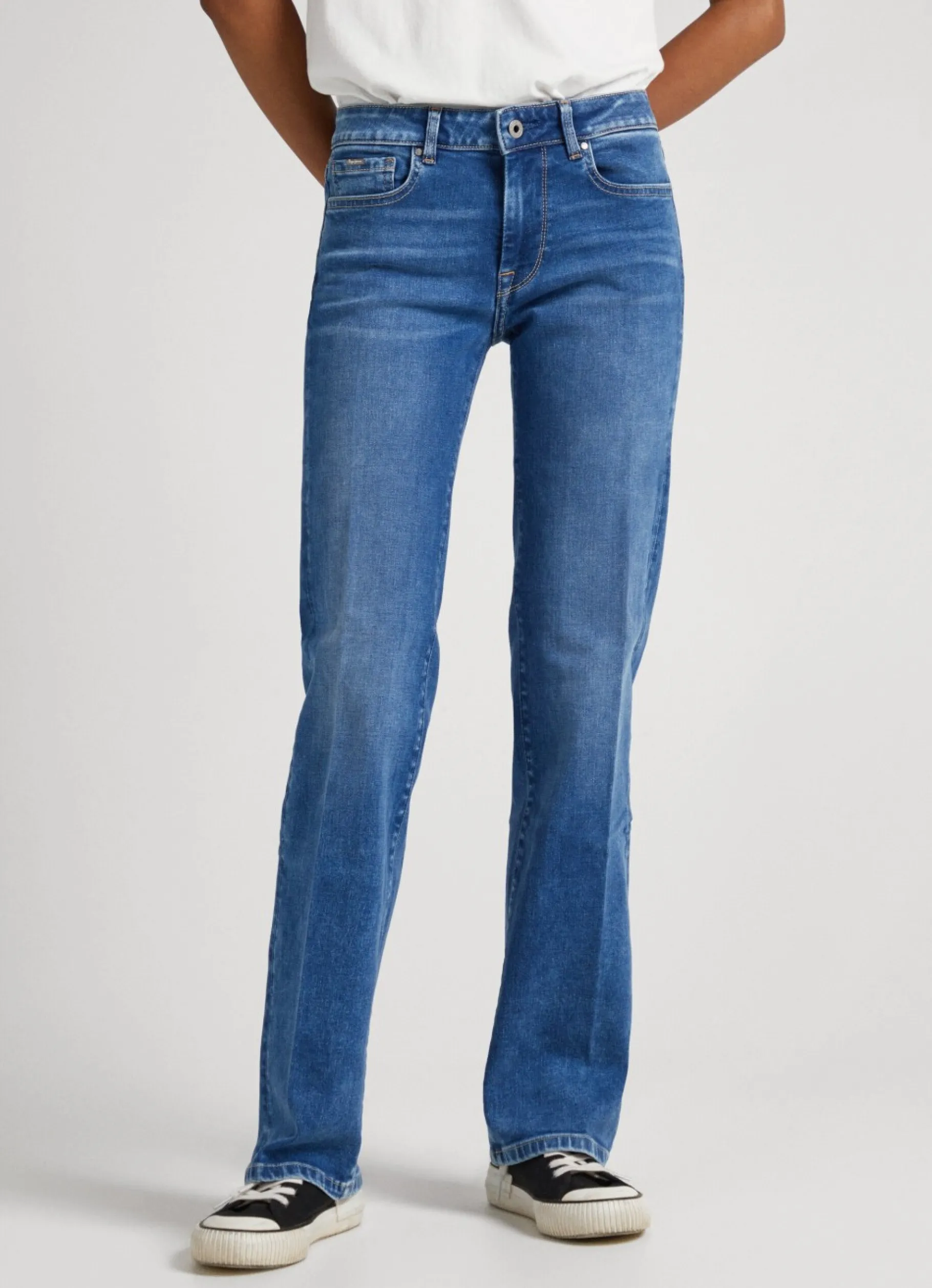 Women Pepe Jeans Aubrey Slim Fit Mid-Rise Jeans