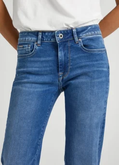 Women Pepe Jeans Aubrey Slim Fit Mid-Rise Jeans