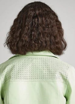 Women Pepe Jeans Biker Jacket With Openwork Details