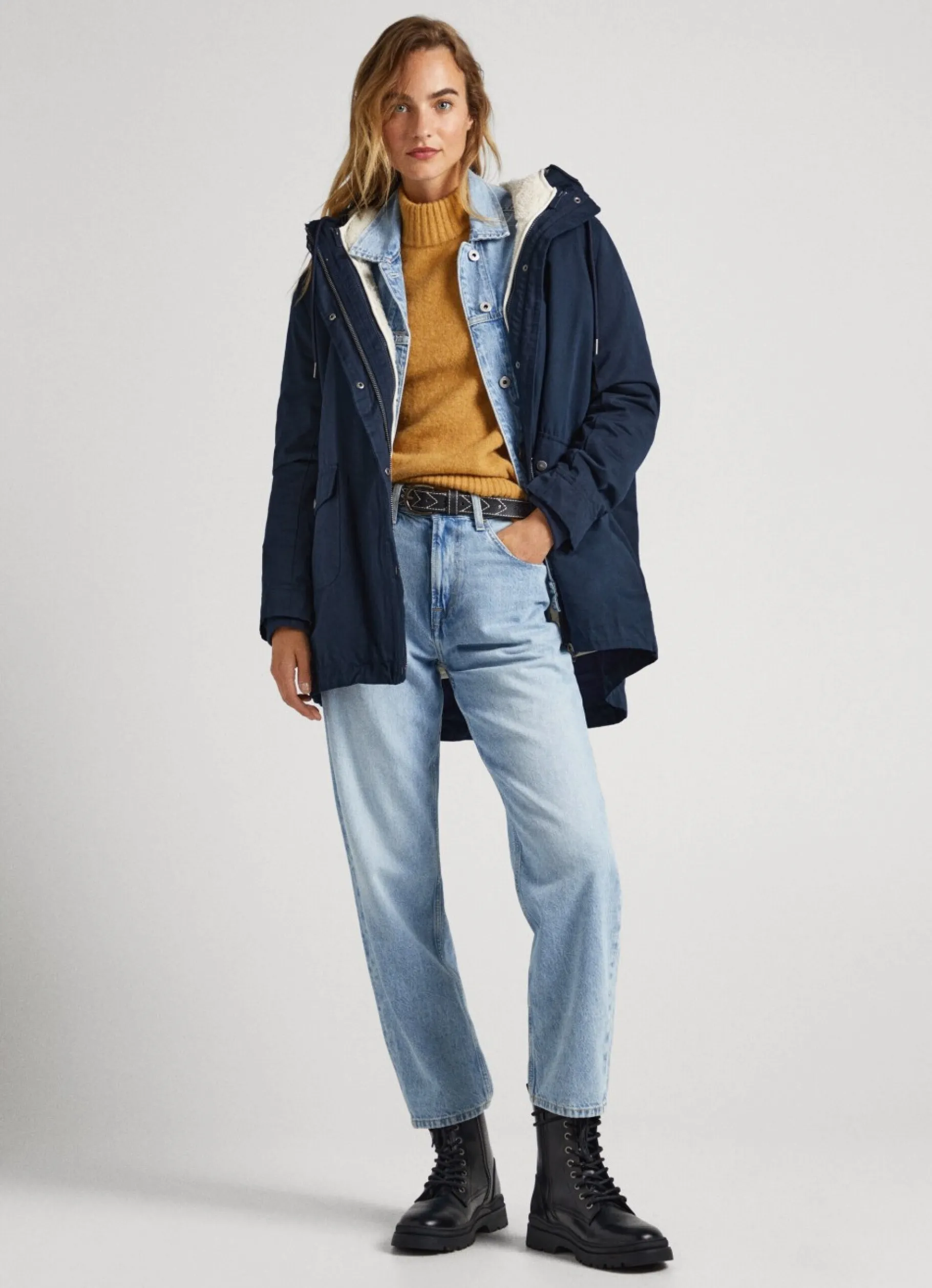 Women Pepe Jeans Blended Fabric Parka