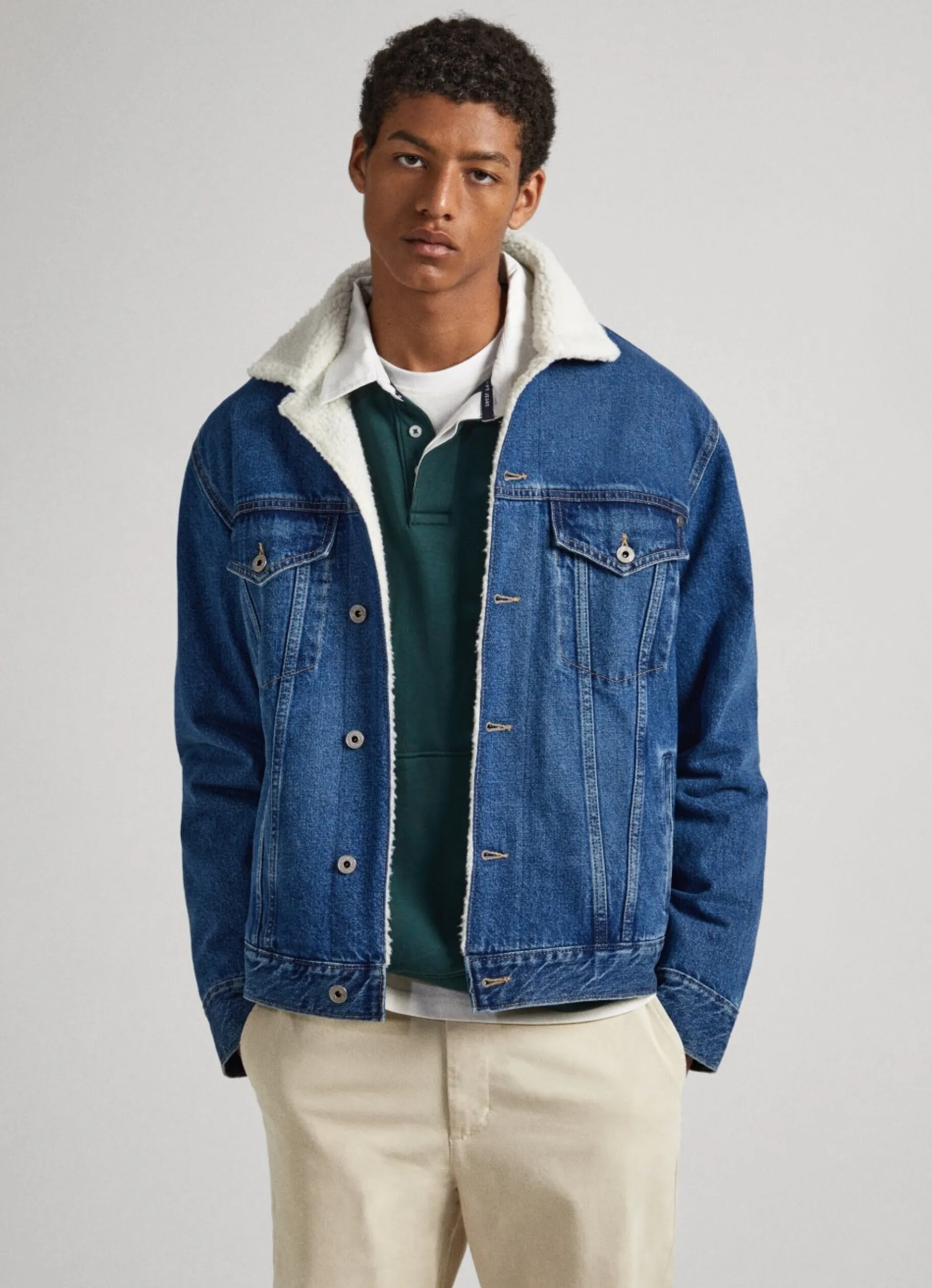 Men Pepe Jeans Borg-Lined Jacket