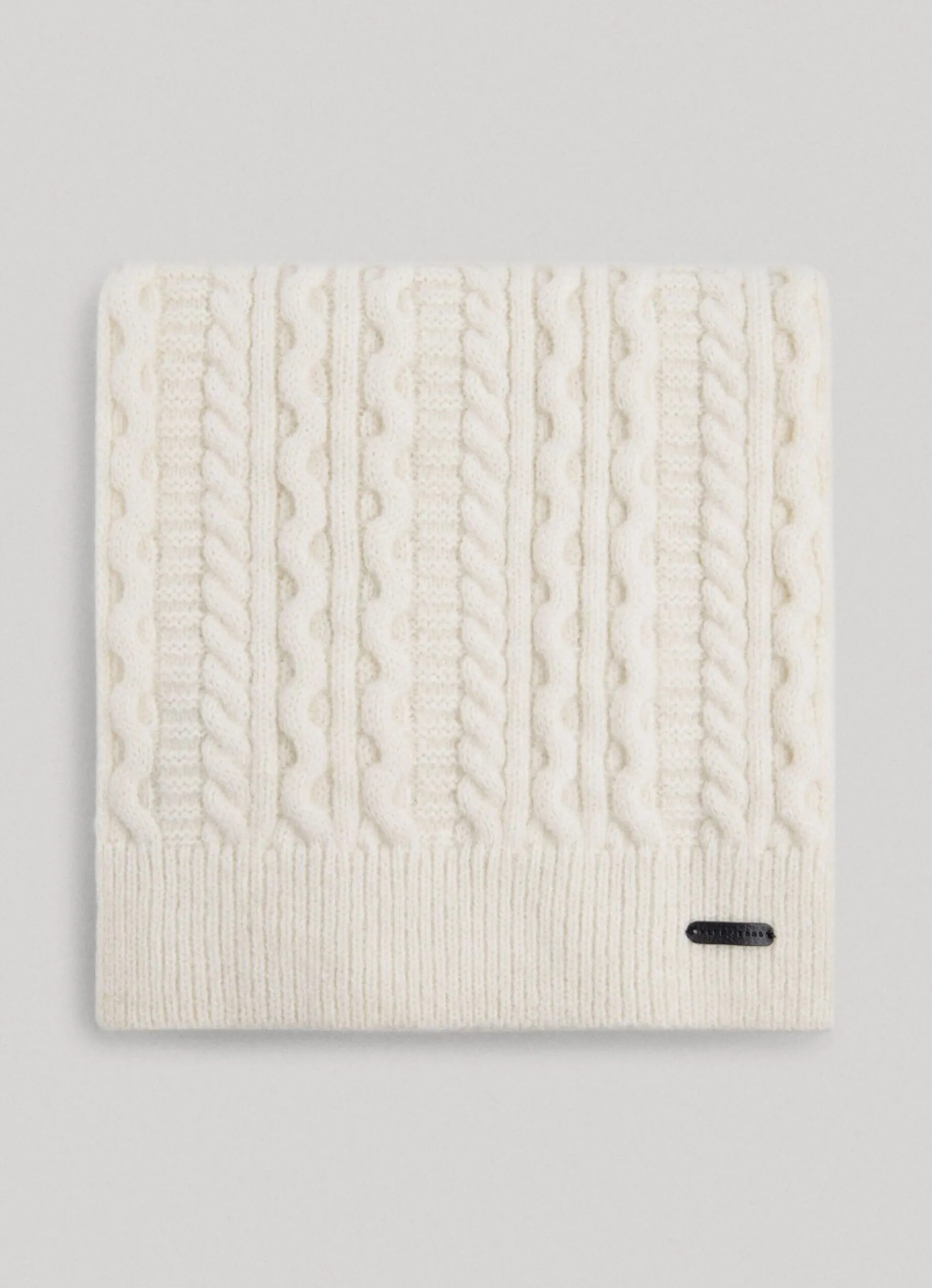 Women Pepe Jeans Braided Cable Knit Scarf