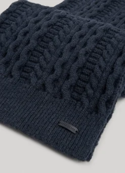 Women Pepe Jeans Braided Cable Knit Scarf