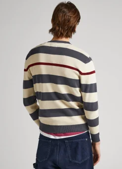Men Pepe Jeans Breton Stripe Print Sweatshirt