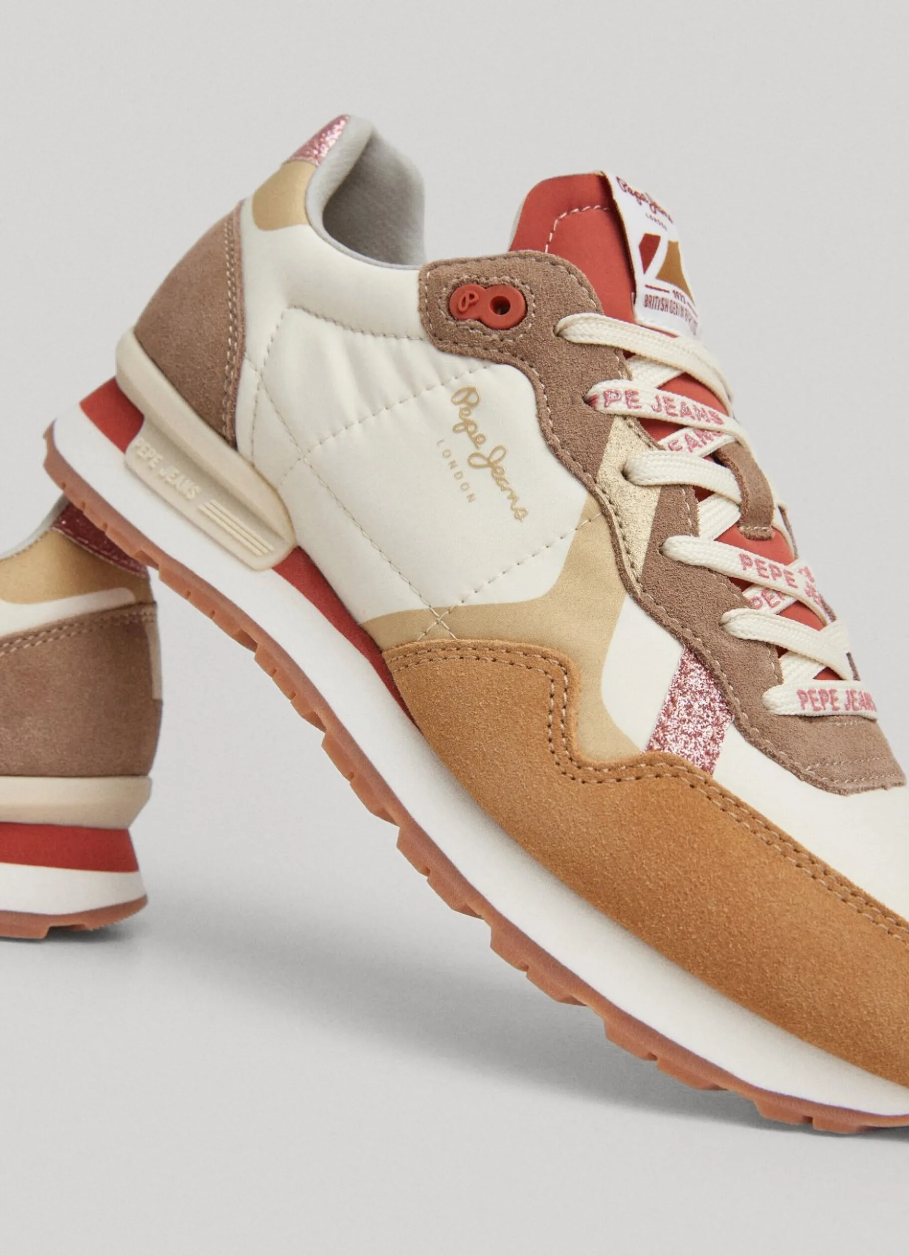 Women Pepe Jeans Brit Print Lux Running Shoes