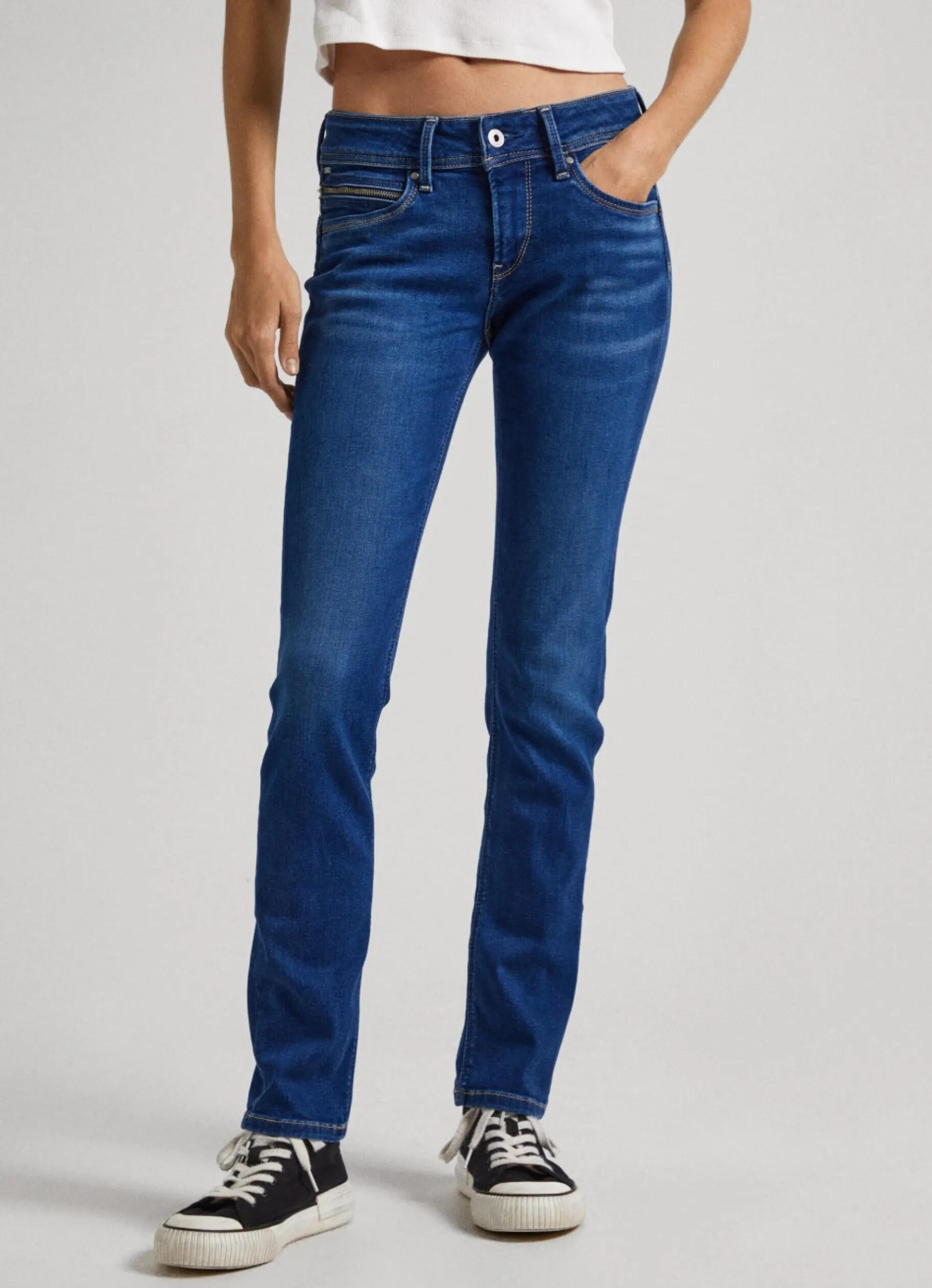 Women Pepe Jeans Brooke Regular Fit Mid-Rise Jeans