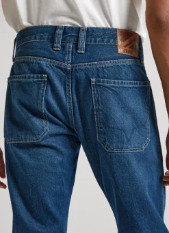 Men Pepe Jeans Byron Relaxed Fit Mid-Rise Jeans