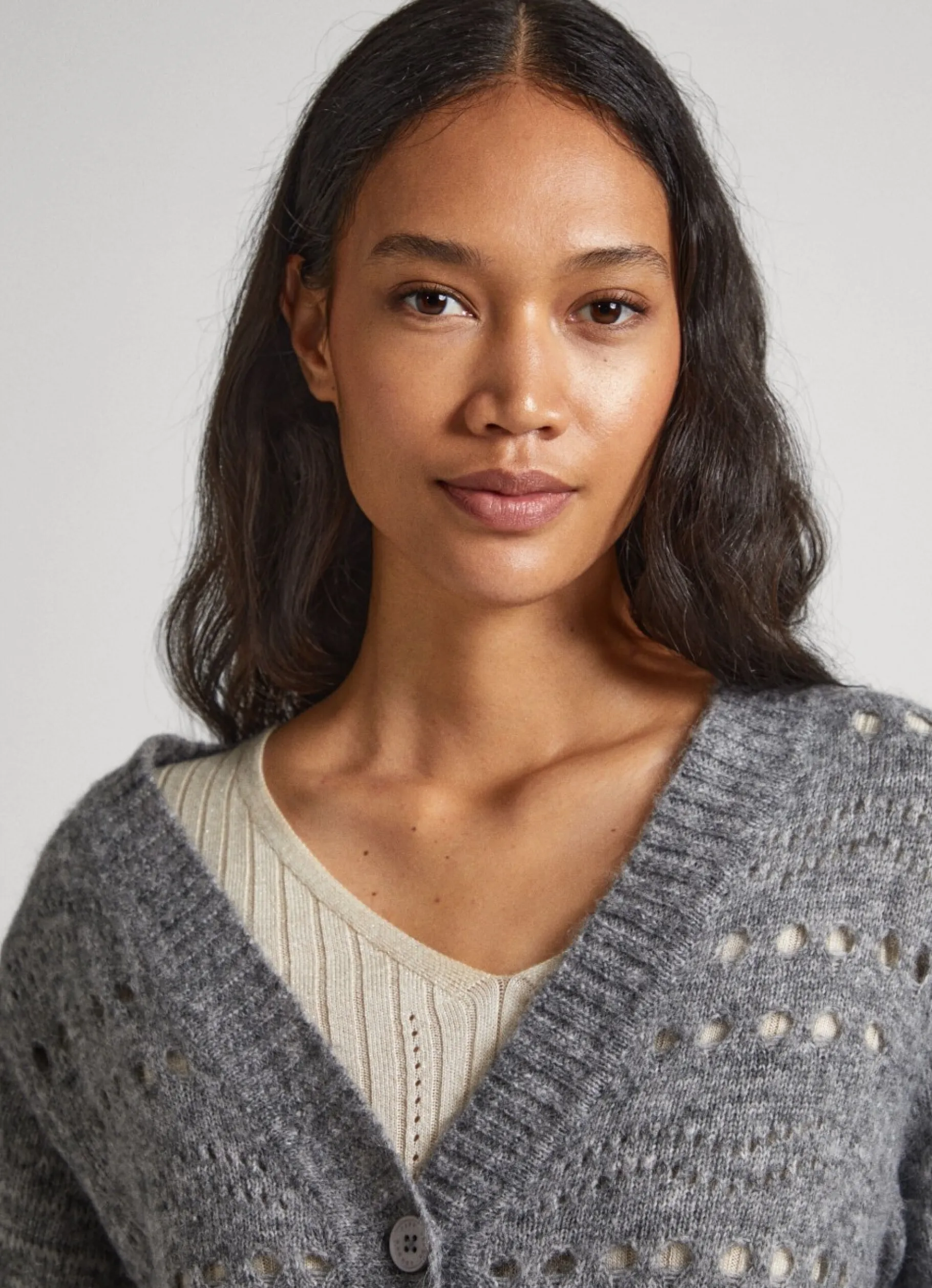 Women Pepe Jeans Cardigan With Openwork Details
