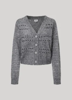 Women Pepe Jeans Cardigan With Openwork Details