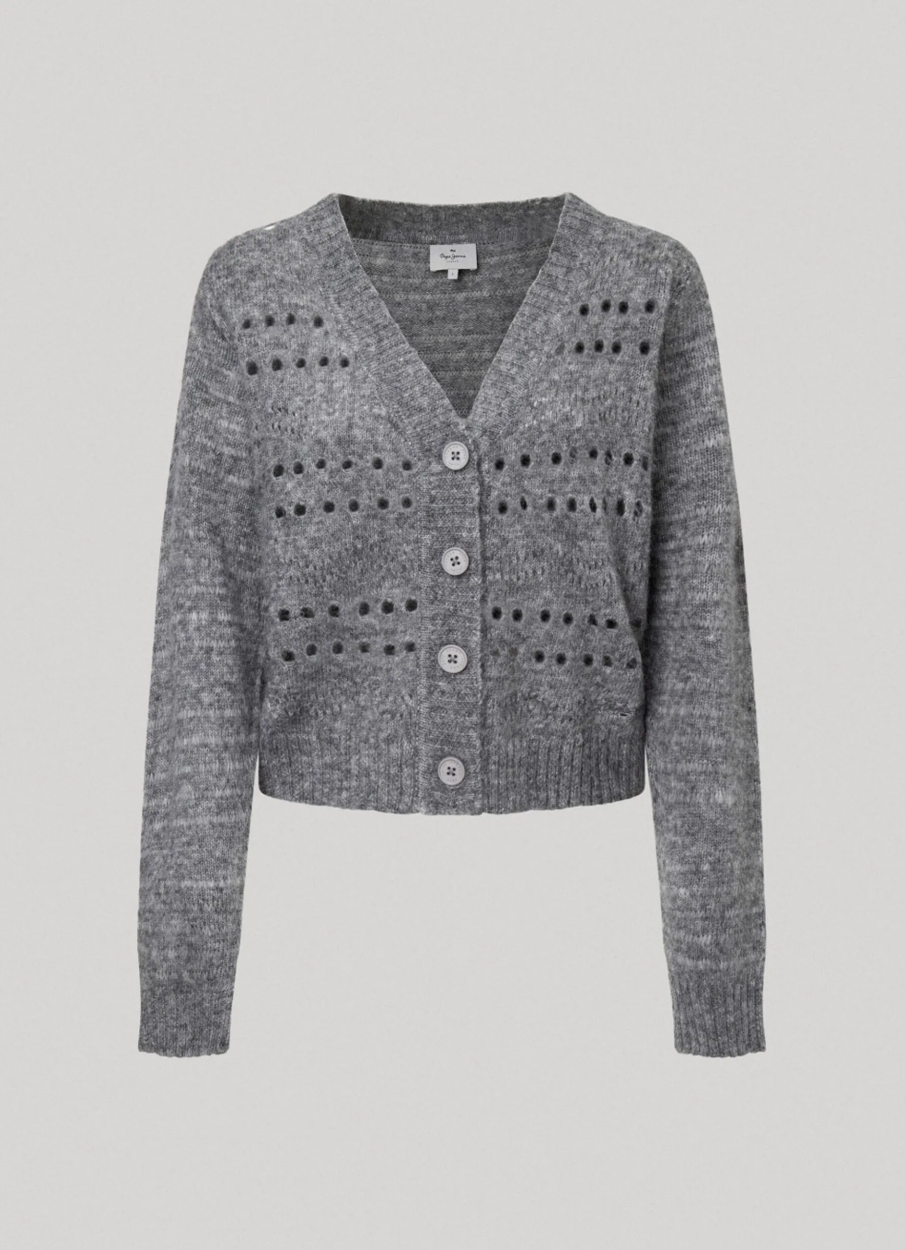 Women Pepe Jeans Cardigan With Openwork Details