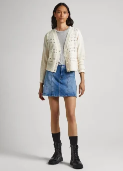 Women Pepe Jeans Cardigan With Openwork Details