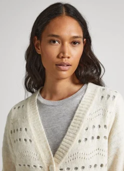 Women Pepe Jeans Cardigan With Openwork Details