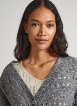Women Pepe Jeans Cardigan With Openwork Details