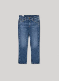 Boy Pepe Jeans Cashed Slim Fit Mid-Rise Jeans