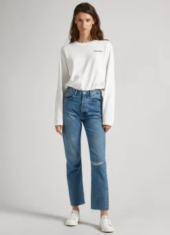 Women Pepe Jeans Celyn Straight Fit High-Rise Jeans