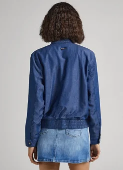 Women Pepe Jeans Chambray Bomber Jacket