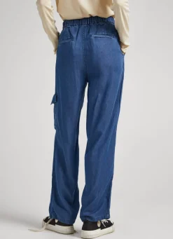Women Pepe Jeans Chambray Cargo Trousers