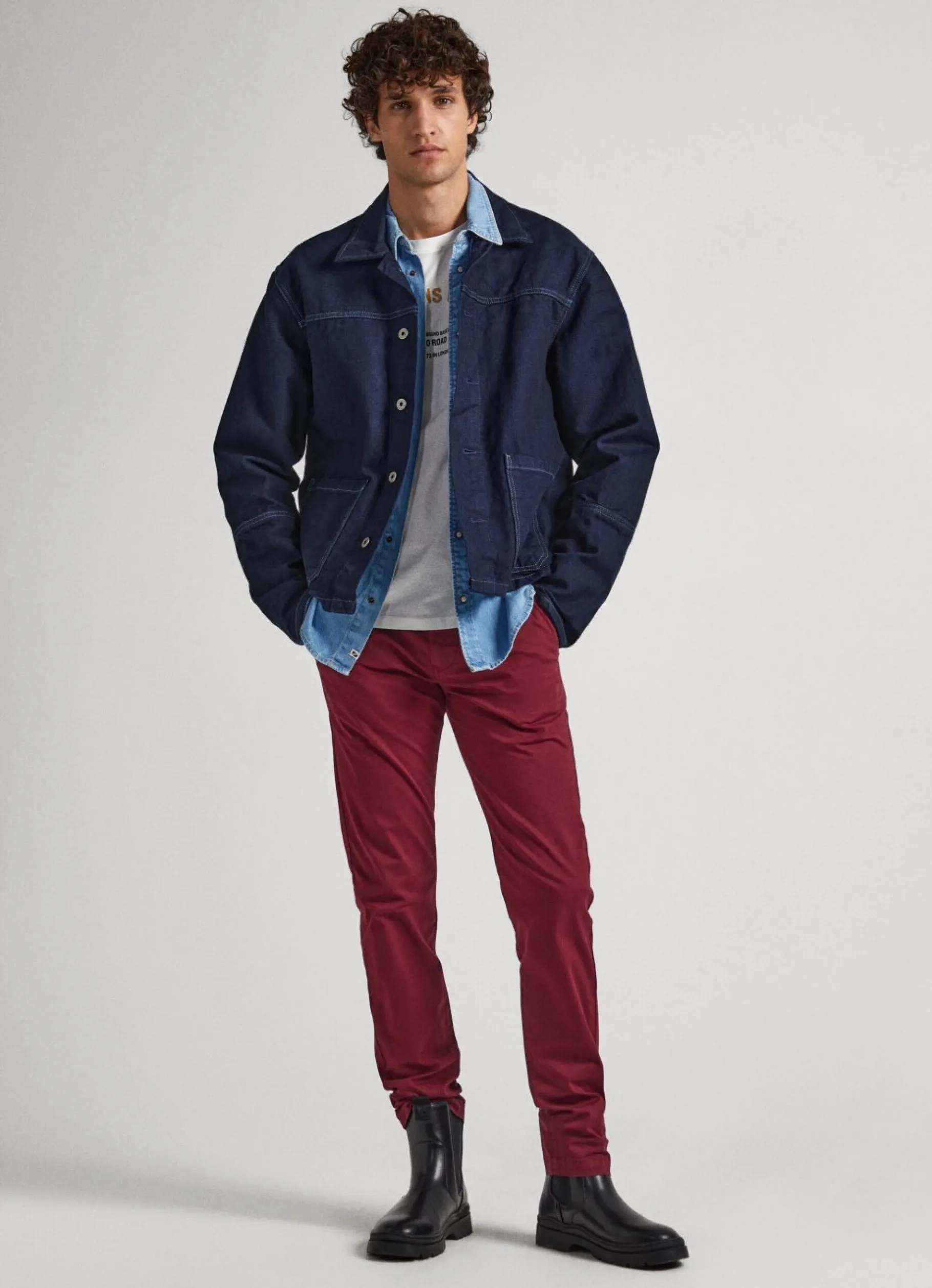 Men Pepe Jeans Charly Slim Fit Chino Trousers