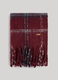 Women Pepe Jeans Check Print Plush Scarf