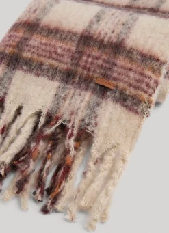 Women Pepe Jeans Check Print Plush Scarf