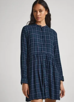 Women Pepe Jeans Checked Babydoll Dress