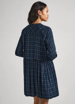 Women Pepe Jeans Checked Babydoll Dress