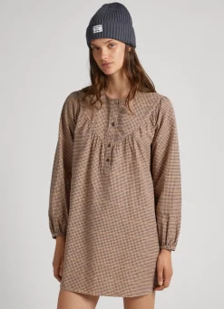 Women Pepe Jeans Checked Cotton Dress