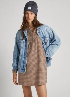 Women Pepe Jeans Checked Cotton Dress