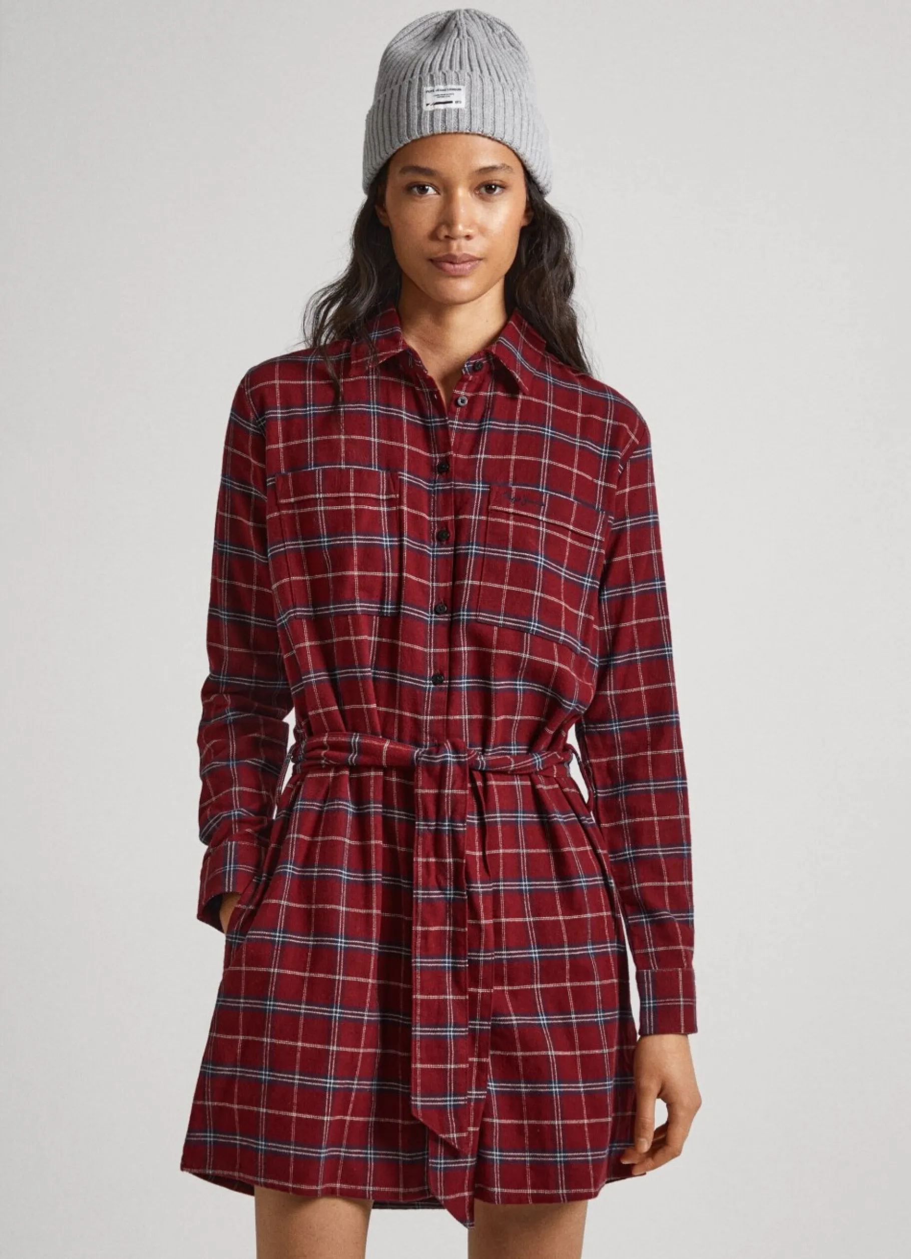 Women Pepe Jeans Checked Cotton Dress
