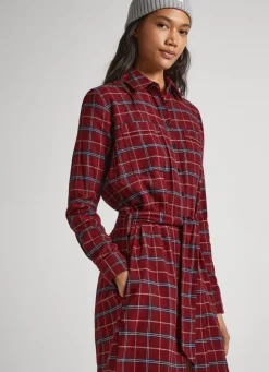 Women Pepe Jeans Checked Cotton Dress