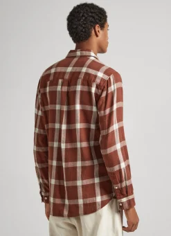 Men Pepe Jeans Checked Cotton Twill Shirt