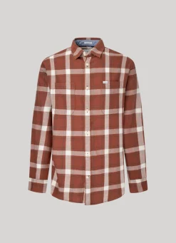 Men Pepe Jeans Checked Cotton Twill Shirt