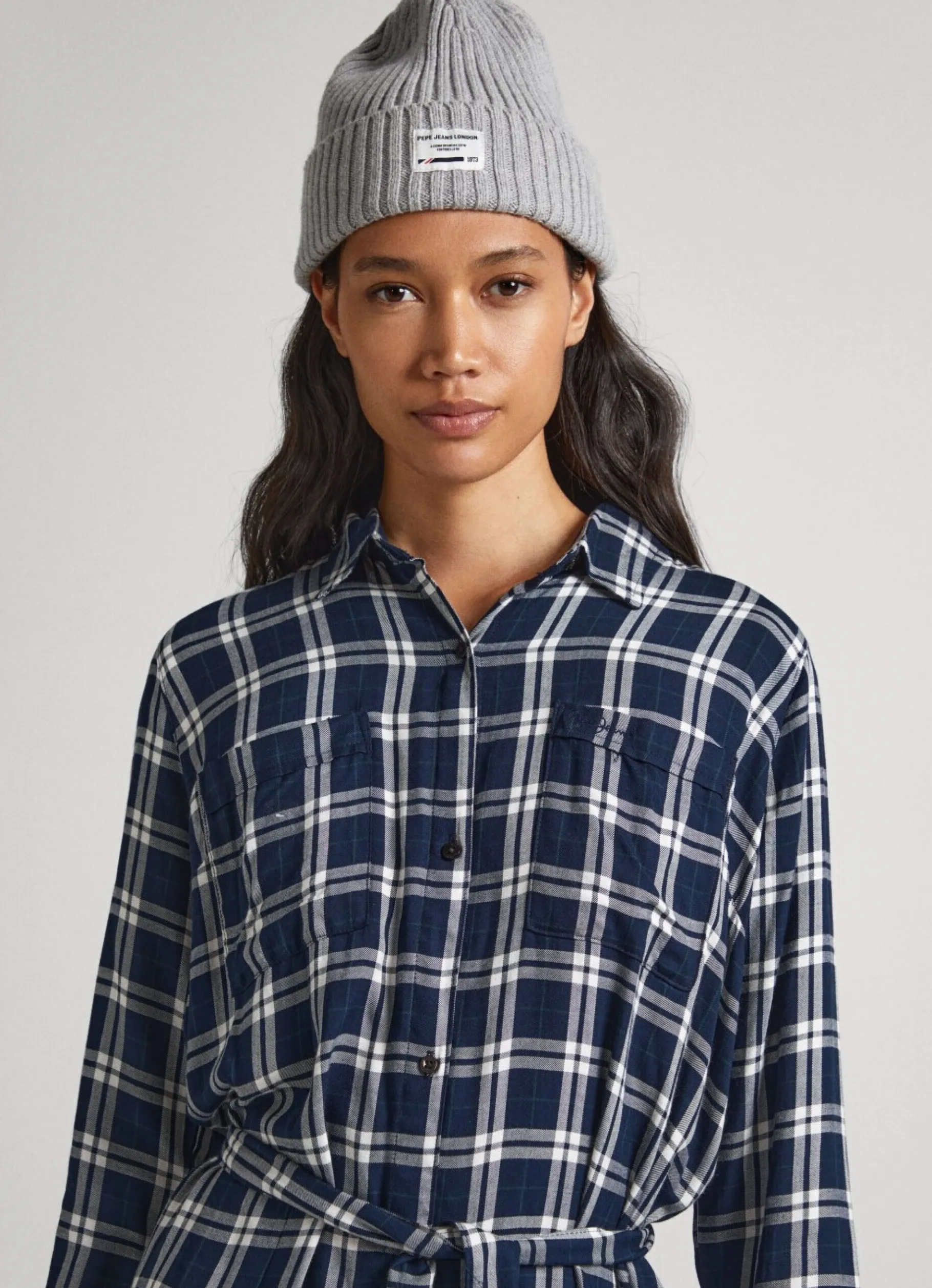 Women Pepe Jeans Checked Dress With Belt