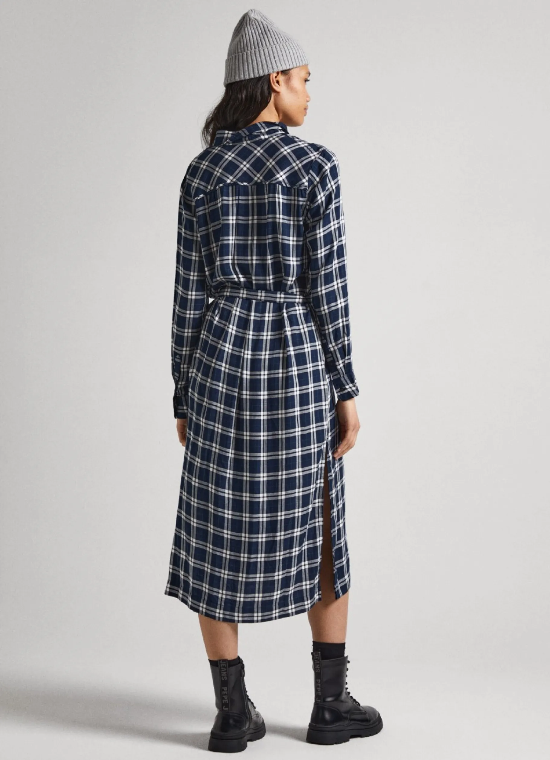 Women Pepe Jeans Checked Dress With Belt