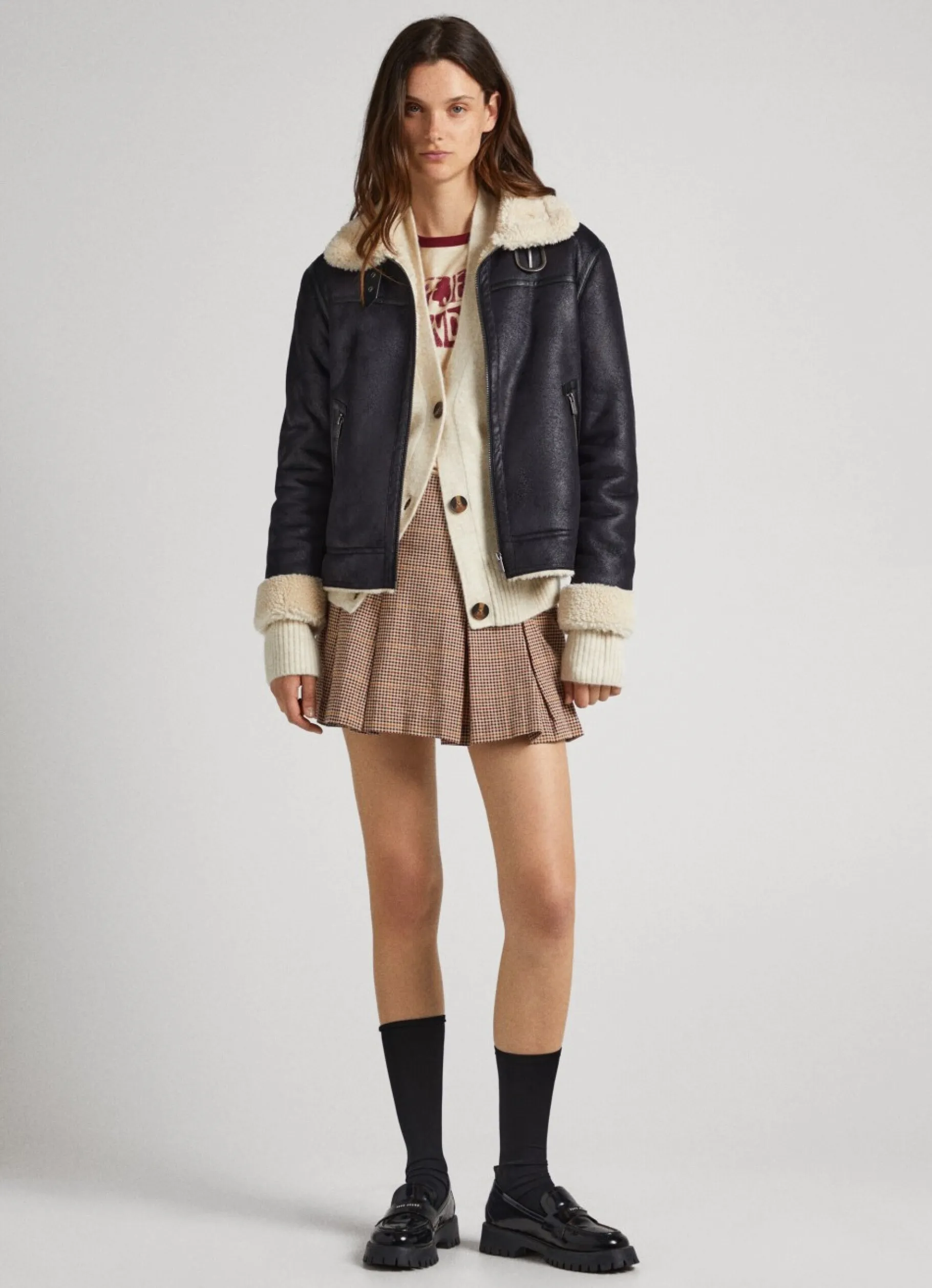 Women Pepe Jeans Checked Pleated Skirt